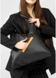 Женская сумка Хобо со съемным кошельком SAMBAG Черная с оранжевым (755040835) - изображение 8