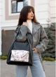 Женская сумка Хобо SAMBAG Черная с принтом Flowers (7660341231) - изображение 3