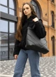 Жіноча велика сумка шоппер з прострочкою SAMBAG Чорна (7400421434) - зображення 3
