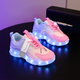 Детские кроссовки с LED-подсветкой и USB-зарядкой 16 режимов для девочек Wenling размер 27 - изображение 1