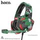 Ігрові дротові навушники HOCO ESD08 Gaming headphones Hi-Res |геймерська гарнітура, кабель 2 м, провідні, 40-мм динаміки, 2хAUX 3,5mm + USB, підсвічування, мікрофон з шумозаглушенням| Камуфляж - зображення 1