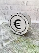 Копилка для купюр "EUR" деревянная круглая 14х15х8 см (120) - изображение 1