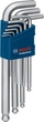 Ключі шестигранні Bosch Professional, кулястий наконечник, набір 9шт (1.600.A01.TH5) - изображение 1