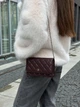 Сумка жіноча із срібною фурнітурою в стилі Chanel Caviar Quilted Wallet on Chain WOC Burgundy - изображение 9