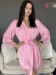 Халат женский шелковый с розовым кружевом Розовый Maybel L 523/1 (3959_3) - изображение 3