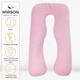 Подушка для беременных и отдыха U-образная MirSon № 8026 Satin Stripe "Pink" EcoSilk 140x75x20 см (2200006178644) - изображение 2