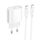 Адаптер мережевий HOCO Type-C to Type-C |1Type-C, 3A/20W, PD/QC| - изображение 1