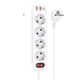 Удлинитель сетевой HOCO Aura 4-bit extension cable socket fast charge NS1 |2USB/1Type-C, 4Sockets, 4000W, 20W/3A, PD/QC, 1.8m| - изображение 1