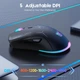 Миша Onikuma Wired + 2.4 G RGB Gaming Mouse CW917 |800-4800DPI Колір black - изображение 7