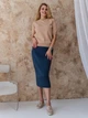 Юбка миди осенняя прямая женская ARTKNIT Katrin 2XL Синяя (2251948323012) - изображение 4