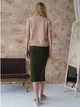 Юбка миди осенняя прямая женская ARTKNIT Katrin L/XL Олива (2251948329014) - изображение 6