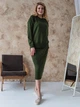 Юбка миди осенняя прямая женская ARTKNIT Katrin L/XL Олива (2251948329014) - изображение 7