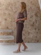Юбка миди осенняя прямая женская ARTKNIT Katrin S/M Шоколад (4823093460324) - изображение 4