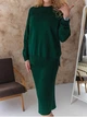 Юбка миди осенняя прямая женская ARTKNIT Katrin S/M Изумрудная (2251948314010) - изображение 7