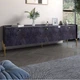 Тумба под телевизор на 3 ящика LION Wood с золотыми ножками 160x40x65 см Бетон темный (LION-042989) - изображение 1