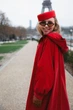 Жіночий дизайнерський дощовик плащ тренч Parasol'ka червоний Red Velvet (S-L) oversize one size, плащ вільного крою водонепроникний, дощовик з капюшоном - изображение 7