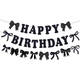 Флажки БумажныеГирлянда Happy Birthday С Гирляндой Бантики Черный - изображение 1