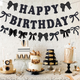 Флажки БумажныеГирлянда Happy Birthday С Гирляндой Бантики Черный - изображение 2