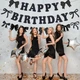 Флажки БумажныеГирлянда Happy Birthday С Гирляндой Бантики Черный - изображение 3