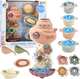 Zabawki do kąpieli LEAN Toys Statek podwodny z kubeczkami 22865 (5905991052142) - obraz 2
