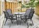 Комплект Садових Меблів Круглий Стіл 80 см + 4 Крісла Текстилен GardenLine Verona - 4 Grey Сірий для дачі для тераси для лоджії для балкону Польща - зображення 3