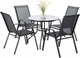 Комплект Садових Меблів Круглий Стіл 80 см + 4 Крісла Текстилен GardenLine Verona - 4 Grey Сірий для дачі для тераси для лоджії для балкону Польща - зображення 6