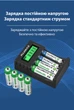 Зарядное устройство для аккумуляторов AA AAA Pujimax PJ-LCD005 зарядка батареек пальчиковых мизинчиковых Ni-Mh Ni-Cd 1.2V на 4 слота канала с LCD дисплеем экраном индикацией Type-C Micro USB кабель универсальное для аккумуляторных батарей бытовое White - изображение 5