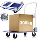 Складная тележка платформенная MAR-POL M80091 4-колесная грузоподъемность 300 кг для склада и грузов платформа 90×60 см антикоррозионное покрытие - изображение 1