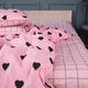 Простыня MirSon Бязь 17-0839 Hearts & Grid 220x240 см (2200011632933) - изображение 1