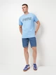 Футболка хлопковая длинная мужская Puma Essentials Graphics 68465957 M Team Light Blue с принтом (4069157442909) - изображение 3