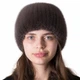 Шапка норковая вязаная Меховой Стиль Бабочка 54-60 Кофейный (113/B) - изображение 2