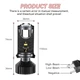 LED Лінзи H4, Super Powerful 180W, 3570 Chip, Flip LED, 80000LM, 6000K, IP68 (2 шт.) - изображение 5