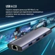 Док-станція ColorWay USB-C 6-в-1 Type C PD 100W/USB3.0х3/USB2.0/RJ45 (CW-HUB03) ( Сірий ) - зображення 12