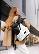 Женский рюкзак роллтоп с двумя отделениями и карманом под ноутбук SAMBAG Черный с принтом Palm (10450271841) - изображение 1