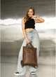Женская сумка-рюкзак Sambag Cargo из экокожи под нубук для ноутбука до 17 дюймов, коричневая 60553 - изображение 6