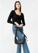 Жіноча сумка Хобо з екошкіри SAMBAG Чорна (984030813) - зображення 8