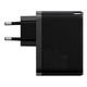 Мережевий зарядний пристрій адаптер Baseus Gan5 Pro Fast Charger |1USB/1Type-C, PD/QC, 100W/3A| + кабель USB Type-C to USB Type-C |100W 20V/5A 1 м| Чорний - зображення 4