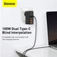 Мережевий зарядний пристрій адаптер Baseus GaN2 Pro Quick Charger |2USB/2Type-C, QC/PD, 100W, 5A| Чорний - зображення 8