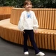 Трикотажні штани-кльош у рубчик для дівчинки Trendy Tot 03-01581 синій 110 см (5 років) - изображение 2
