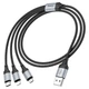 Кабель HOCO X102 Fresh 3-in-1 charging data cable (iP+Micro+Type-C) Black (6942007608794) - изображение 6
