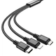 Кабель Combo Hoco Lightning / Type-C / Micro USB 3-in-1 Super charging cable X76 |1m, 2A| black - зображення 4