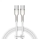 Кабель Baseus Cafule Metal Type-C to Type-C 100W (1m) white CATJK-C02 - изображение 1