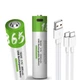 Комплект 2 шт. акумуляторні батареї Smartoools 18650 3.7V 2000Mah з зарядкою Type-C (Зелений) - изображение 3