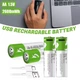 Акумуляторні батарейки Smartoools AA 1.5V 1700 mAh з USB-C зарядкою, 4 шт (Зелений) - изображение 5