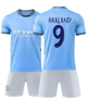 Форма футбольна дитяча Haaland (Голанд) 9 Manchester City (Манчестер Сіті), сезон 24/25, 28 розмір, ріст 150-155 см, синє-блакитна - зображення 1