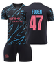 Форма футбольна дитяча Foden (Фоден) 47 Manchester City (Манчестер Сіті), сезон 24/25, 30 розмір, ріст 160-165 см, чорно-блакитний з рожевим - зображення 1