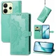 Чехол Vintage для Xiaomi Redmi Note 14 4G EU Version книжка кожа PU с визитницей бирюзовый - изображение 1