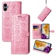 Чехол Embossed Cat and Dog для Samsung Galaxy A06 / A065 книжка кожа PU с визитницей розовый - изображение 1