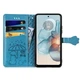 Чехол Embossed Cat and Dog для Motorola Moto G04s книжка кожа PU с визитницей голубой - изображение 2