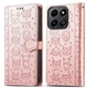 Чохол Embossed Cat and Dog для Infinix GT 20 Pro / X6871 книжка шкіра PU з візитницею рожеве золото - зображення 4